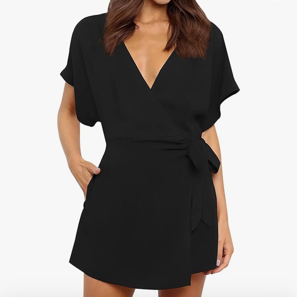 Top Shop Black Mini Wrap Dress